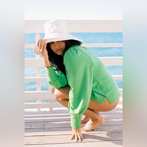 Maeve Seahorse Tufted Sweatshirt Green size Medium - Picture 4 of 15